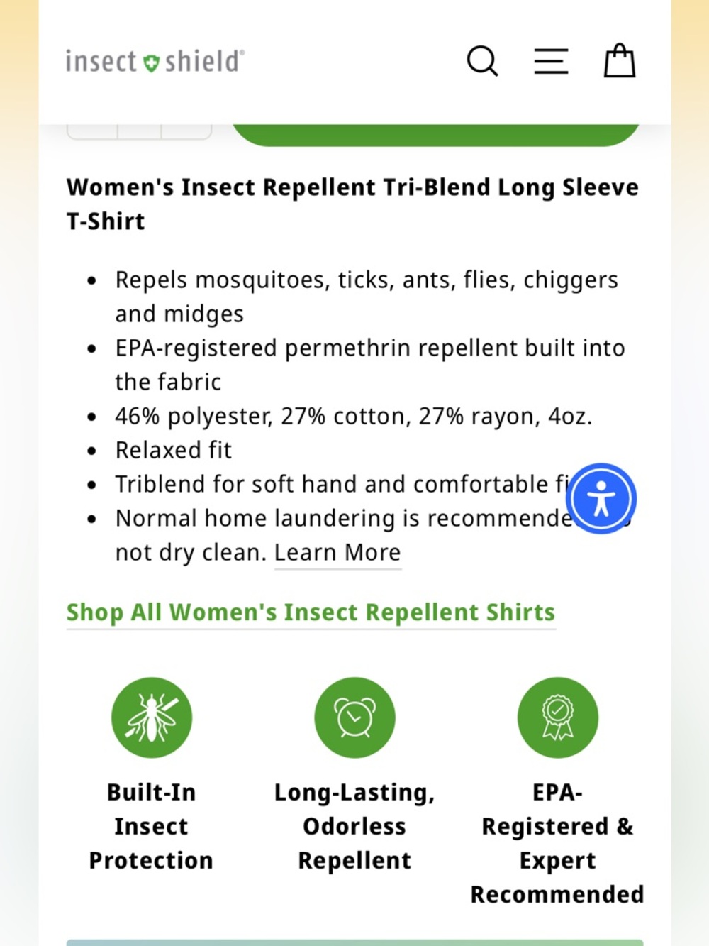 Insect Shield Repellent Apparel Long sleeve waffle T. I have 5 of theses, works! - Picture 5 of 11